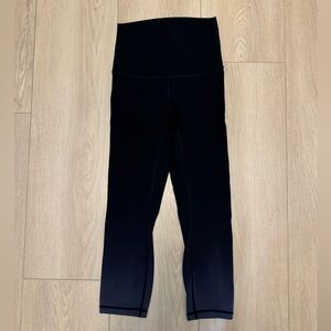 Lululemon wunder under, full on luon, ombré black crops, size 4